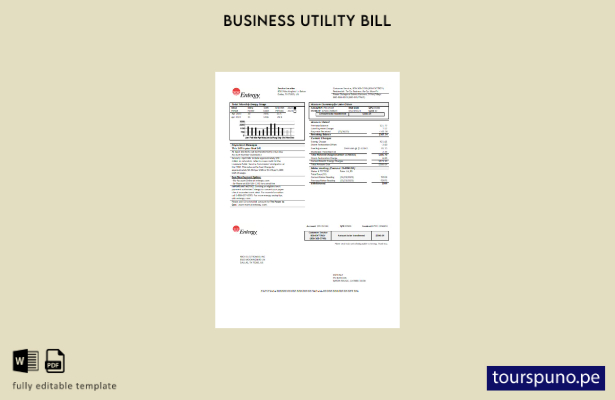 listo para imprimir la factura comercial de servicios públicos de Entergy, plant